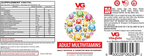 Adult Multivitamin Gummy with Vitamin, Vitamin C, Vitamin D Vitamin E, Niacin, Vitamin B6, Folate, Vitamin B12 Biotin, Pantothenic Acid, Sodium, I...