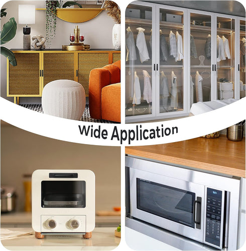 Ravinte Adhesive Cabinet Handles Self Stick Drawer Pulls Stick on Handle Black Cabinet Pulls No Drilling Push Pull Helper for Kitchen Cabinet Wind...