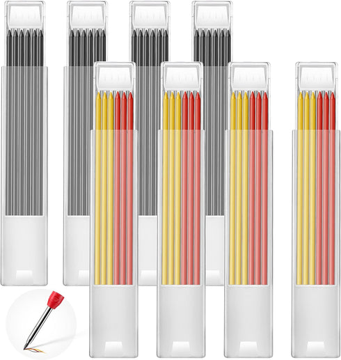 2.8 mm Pencil Refills for Carpenter Mark Pencils, Solid Deep Hole Mechanical Construction Pencil Replacements, Pencil Refills for Woodworking Scri...