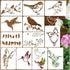 Birds Stencils for Painting on Wood Crafts Reusable Hummingbird on Tree Branch Stencil Art Owl Paint Stencil on Wall Canvas Pattern Paint Stencils...