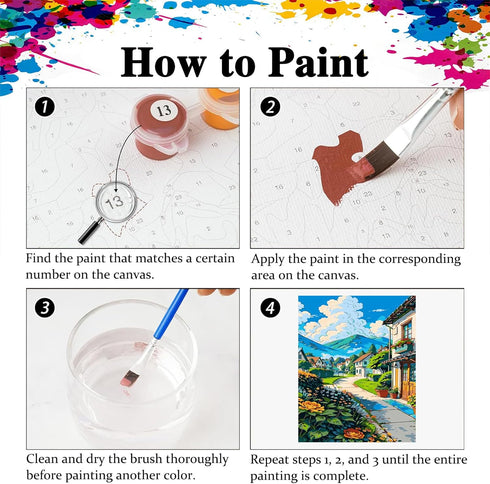 cewlonp Landscape Paint by Number for Adults-Paint by Numbers for Adults Beginner,Flowers Paint by Numbers for Gift Home Wall Decor(16x20inch)...