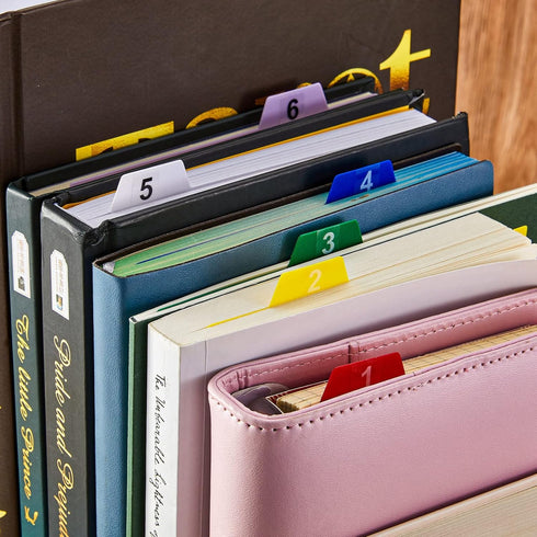 Lewtemi 50 Pieces Index Card Dividers Index Card Guide Set with Tabs Alphabet Tabbed Index Cards Guides Self Adhesive Number Stickers for Office R...