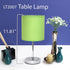 Simple Designs LT2007-GRN Chrome Mini Basic Table Lamp with Fabric Shade, Green...