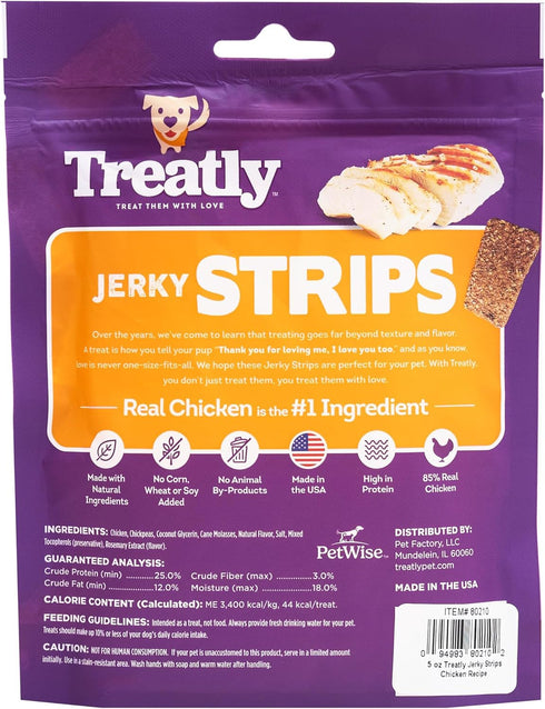 Jerky Strips Dog Treats - Chicken Flavor, 5oz/1 Pack...