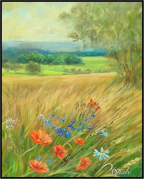 Posterizer 1 pcs-serene meadow scene in classic oil painting art style 2-Collectibles & Fine Art-Landscape & Nature Art-Gift for Men Women Teens- ...