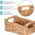 VATIMA Hyacinth Small Wicker Basket 11.6x8.1x4.9" - Bathroom Organizer, Wooden Handle, Decorative Storage...