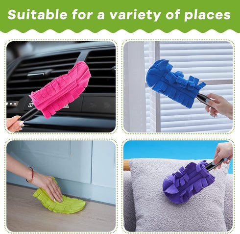Zubebe 12 Pcs Duster Refill Fleece Refills Hand Dusters Cleaning Reusable Duster Pads Washable Dusters for Cleaning Ceiling Fan Hardwoods Window K...