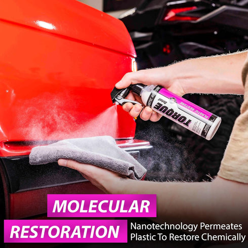 Torque Detail Plastic & Trim Restorer Spray - Restores, Shines & Protects Plastic, Vinyl & Rubber Surfaces With Molecular Restoration - Apply in M...