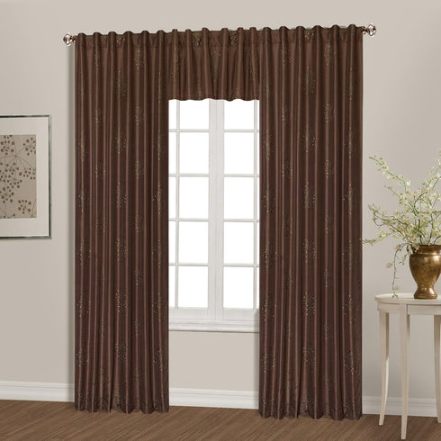 Starburst Window Curtain Panel, 54 by 63-Inch, Chocolate...