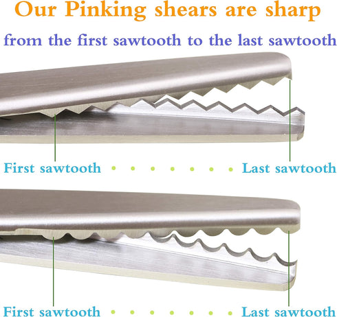 Hui Tong Strong & Sharpe Pinking Shears,Pinking Shears Scissors for Fabric, Serrated and Scalloped Scissors Fabric,3mm,5mm,7mm (Scalloped 7mm)...