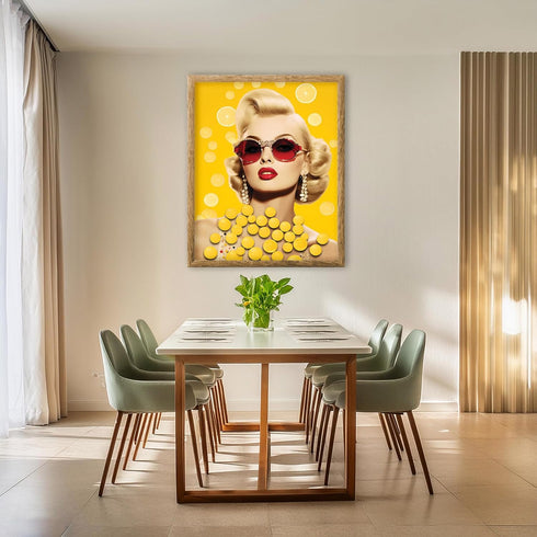 Posterizer 1 pcs-vintage fashion-woman and fruits collage-Abstract & Modern Art-Retro Art-Gift for Art Lovers-Art for Cafe, Restaurant, Coffee Bar...
