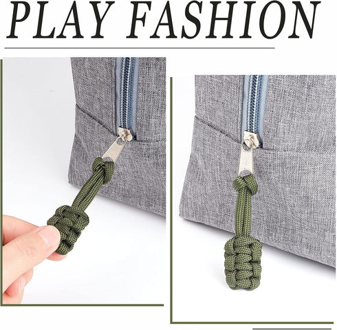 GORGECRAFT 10PCS Zipper Pulls Replacement Universal Nylon Zipper Repair Kit Zipper Slider Pull Tab Zipper Fixer Metal Zipper Head Hand Woven Pull ...