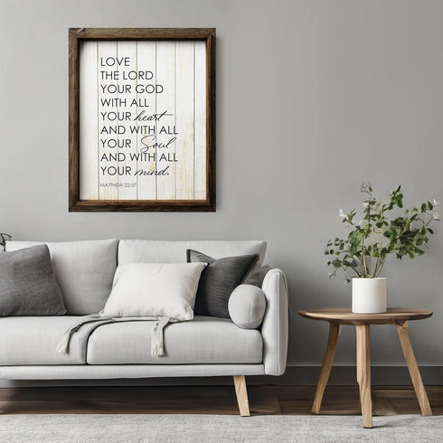 Posterizer 1 pcs-Bible verse Matthew 22: 37-love the lord-Religious Posters-Motivational & Inspirational Art-Gifts for Christians-Living Room Bedr...