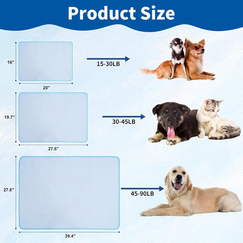 Dog Cooling Mat, Portable Pets Cooling Mat for Pets Family Use, Pets Cooling Pad Durable Machine Washble, Indoor Outdoor Uses in Crate, Kennel, Be...