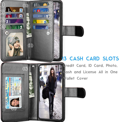 Tekcoo Wallet Case for Moto G Stylus 2020 / Motorola Moto G Pro, PU Leather ID Cash Credit Card Slots Holder Carrying Pouch Folio Flip Cover [Deta...