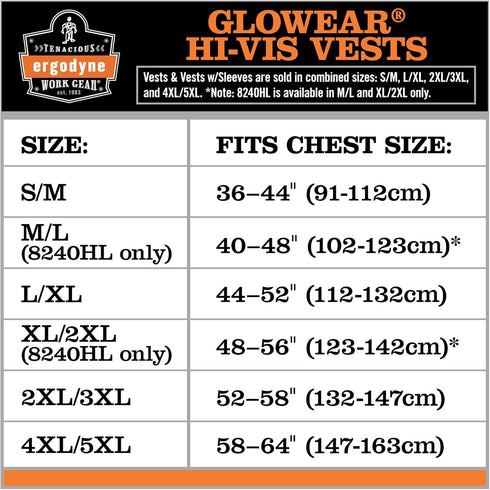 Ergodyne Unisex - H+l Class 2 Standard Solid Vest H L, Hook & Loop Orange, 4X-Large-5X-Large US...