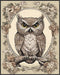 Posterizer 1 pcs- Brown owl in the middle of a beautiful frame-Art for Animal Lovers-Floral Botanical Art- Gift for Men Women Teens-Living Room B...