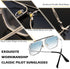 FEISEDY Sunglasses, Fashion Square Pilot Sunglasses, Vintage Metal Gradient Glasses for Men and Women, B4104...