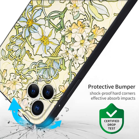 Berkin Arts Compatible with iPhone 11 Pro Case Silicone Cover with Screen Protector Art Nouveau Floral Flower (Clematis by Alphonse Mucha)...