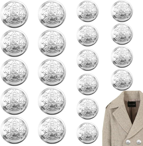 20 PCS Metal Blazer Button Set, Silver White Buttons, Replacement Jeans Buttons, Women's and Men's Jeans Clothing Supplies...