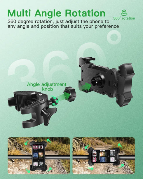 Universal Phone Holder Golf Cart, Phone Mount for Bike, Bicycle, Push Cart, Boat, Car, Stroller, Motorcycle, Fits Most Mobile Smartphones, Adjusta...