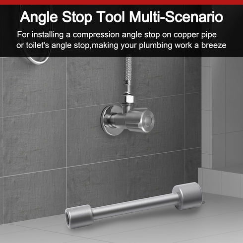 Plumbing Tools Angle Stop Wrench, Angle Stop Removal Tool for Professional Plumber, Plumbers Wrench Tools for Installing a New Compression Angle S...
