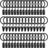 44 Pack Metal Curtain Rings with Clips, Drapery Clips with Rings, Drapes Rings 1 in I D, Fits Diameter 6/8 in Curtain Rod, Black...