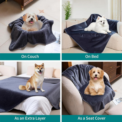 AIWEK® Waterproof Dog Blankets for Large Dogs Washable Super Soft Warm Fluffy Facecloth Sofa Car Bed Protector, Urine Proof Washable Outdoor Pet B...