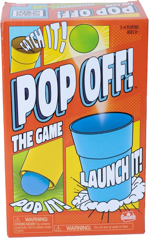 Goliath Pop Off! Game - Unique Cups Launch Balls Into The Air - Includes 50 Fast-Paced Hilarious Challenges, 2-4 Players, Ages 8 and Up...