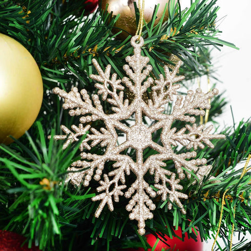 DearHouse 36Pcs Christmas Glitter Snowflake Ornaments Clearance, 4 Inch Plastic Snowflake Christmas Tree Ornaments for Winter Wonderland Christmas...