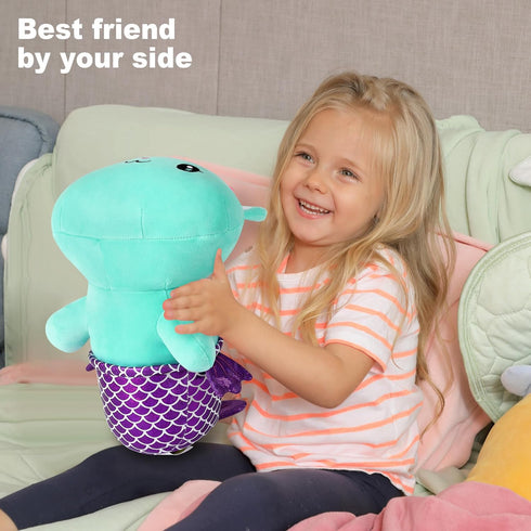 Onsoyours Cute Kitten Mermaid Plush Toy Stuffed Animal Kitty Soft Mermaid Cat Plush Pillow for Kids (Blue Cat Mermaid, 12")...