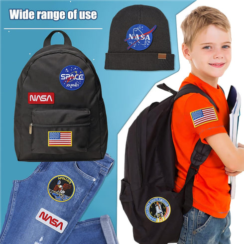 7pcs NASA Patch, Iron On Patches Space Badge Sew On Space Shuttle Embroidered and US Flag Patches for Jackets Backpacks Caps Hats Bags Clothing...