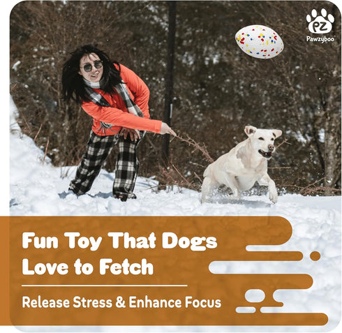 Pawzyboo Indestructible Dog Ball, Durable Dog Balls Aggressive Chewers to Fetch, Football Toy for Dogs, Tough Large Dog Balls, Dog Chew Balls, Vir...