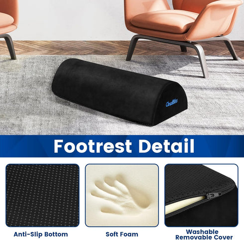 Foot Rest for Under Desk at Work,Office Desk Accessories with Soft Foam and Washable Removable Cover, Foot Stool for Office, Car, Home to Foot Sup...