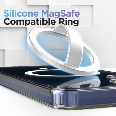 ENCASED 2-in-1 MAG Case for Samsung Galaxy A15 5G with Ring Grip Compatible with MagSafe, Magnetic Cover with Silicone Phone Holder (Clear)...