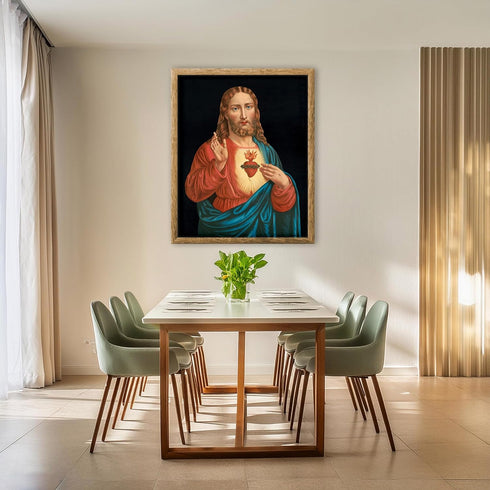 Posterizer 1 pcs-Heart of Jesus painting poster-Religious Posters-Gifts for Christians -Decor for Church, Sunday School Classroom- unframed wall a...