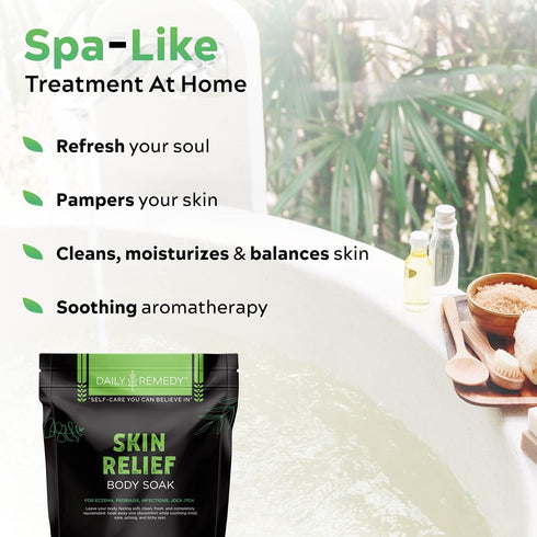 DAILY REMEDY Skin Relief Body Soak - for Psoriasis/Eczema Relief, Dry Itchy Skin - Natural Dead Sea Salt, Epsom Salts, Tea Tree/Lavender Essential...