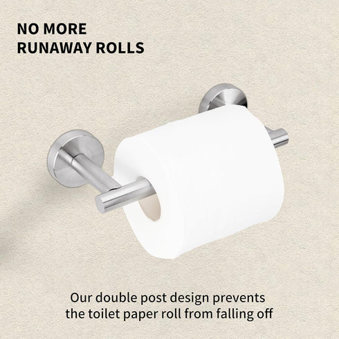 Brushed Nickel Toilet Paper Holder,Toilet Paper Holder Wall Mount for SUS 304 Stainless Steel, Double Post Pivoting Toilet Paper Roll Holder,Toile...