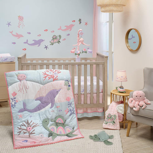 Lambs & Ivy Sea Dreams Dolphin/Turtle Underwater Nautical Changing Pad Cover...