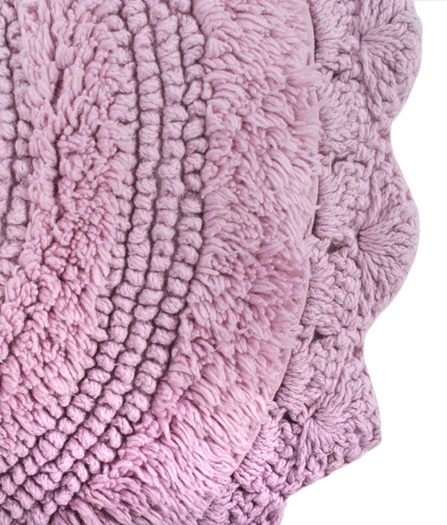 DII Crochet Collection Reversible Bath Mat, Small Oval, 17x24, Mauve...