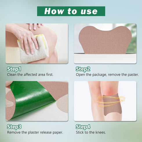 Knee Joint Relief Patches: 30 Count Natural Herbal Kit for Heat Bone-on-Bone Support - Wormwood Back Neck Shoulder Feet Plaster - Soothing Muscle ...