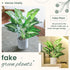 16" Small Fake Plants Artificial Tropical Faux Plants Indoor Desk Plant for Home Office Kitchen Shelf Sage Green Decor...