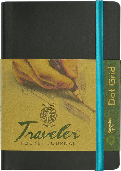 Pentalic Art Travelers Dot Grid Sketch Book Acid Free, 4"-x-6", Black...