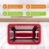 Spring Chef Professional Red 10" Parmesan Cheese Grater With Container, Stainless Steel & Soft Grip Handle, 4 Sided Kitchen Carrot Shredder, Handh...