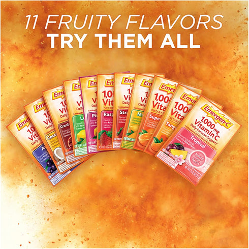 Emergen-C 1000mg Vitamin C Powder, with Antioxidants, B Vitamins and Electrolytes, Immunity Supplements for Immune Support, Caffeine Free Fizzy Dr...