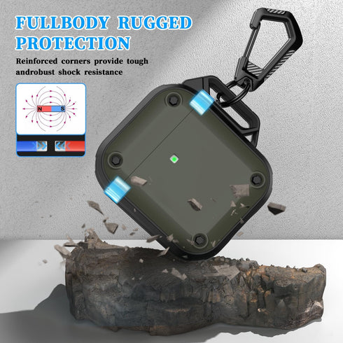 RFUNGUANGO AirPods Case Cover, Military Grade Anti-Fall Soft TPU Shock-Absorbing Protective AirPods 2&1 Generation Case with Keychain and Cleaning...