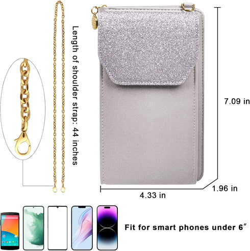 Crossbody Shoulder Bag for Women, RFID Cellphone Bags Card Holder Wallet Purse and Handbags...