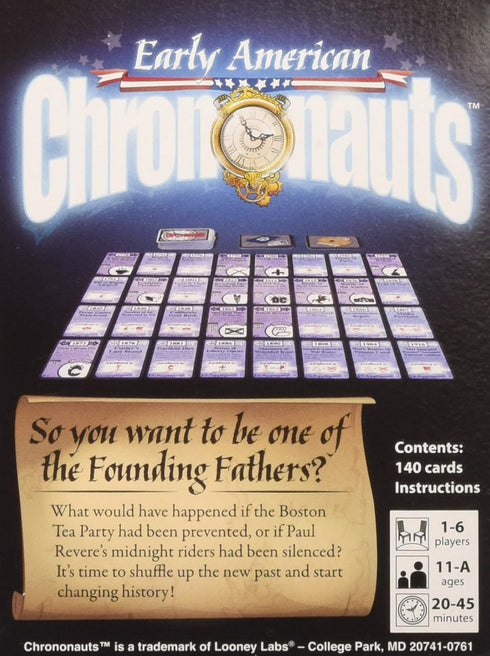 Looney Labs Early American Chrononauts Card Game - Travel Through Time and Change History...