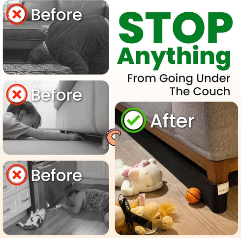 ECOHomes Under Couch Guards Toy Blocker - Strap Barrier for Under Sofa, Bed & Furniture Bottom Stop Things from Going Under | Easy to Install Gap ...