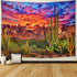 Generleo Mountain Desert Cactus Tapestry Sunset Clouds Tapestries Psychedelic Tropical Plants Wall Tapestries Nature Scenery Tapestry Wall Hanging...